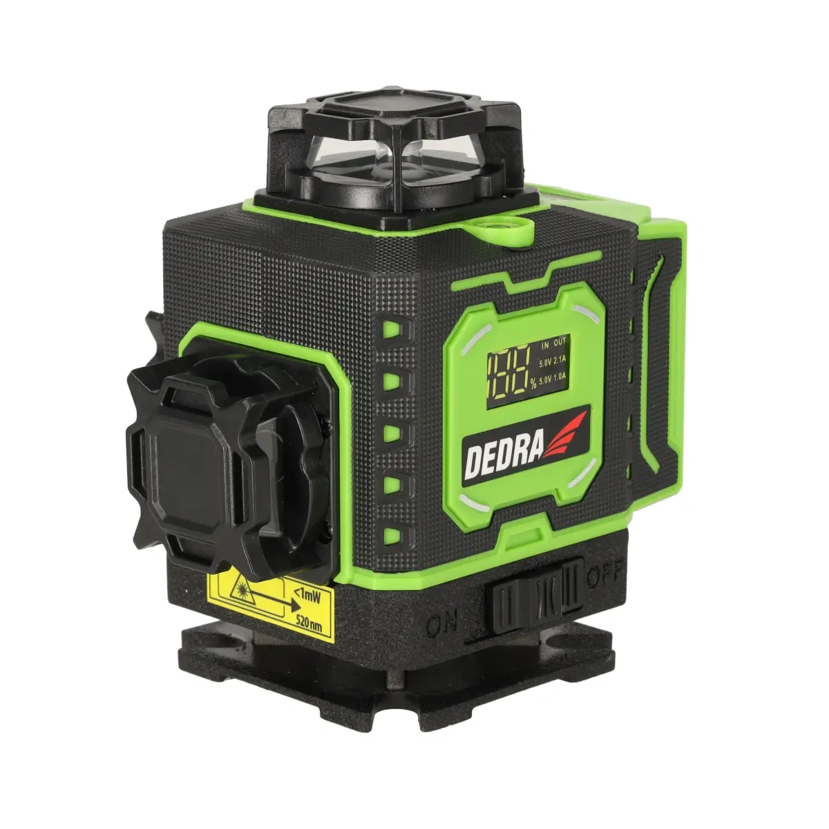 Zelený 4D křížový laser Dedra MC0909 se stativem a příslušenstvím