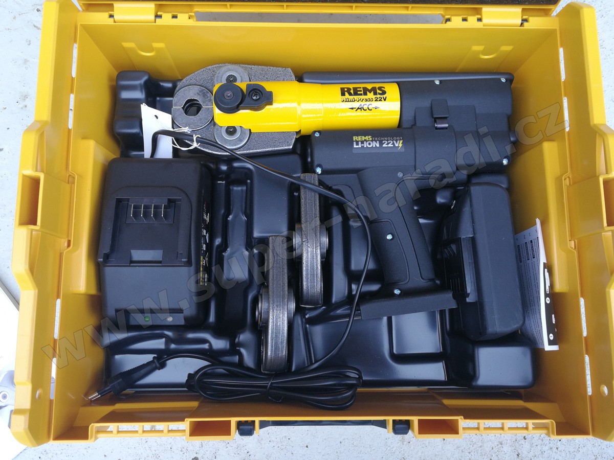 Lisovací kleště REMS Mini-Press 22V SET V-15-18-22 čelisti, Aku Li-Ion L-BOXX 578031