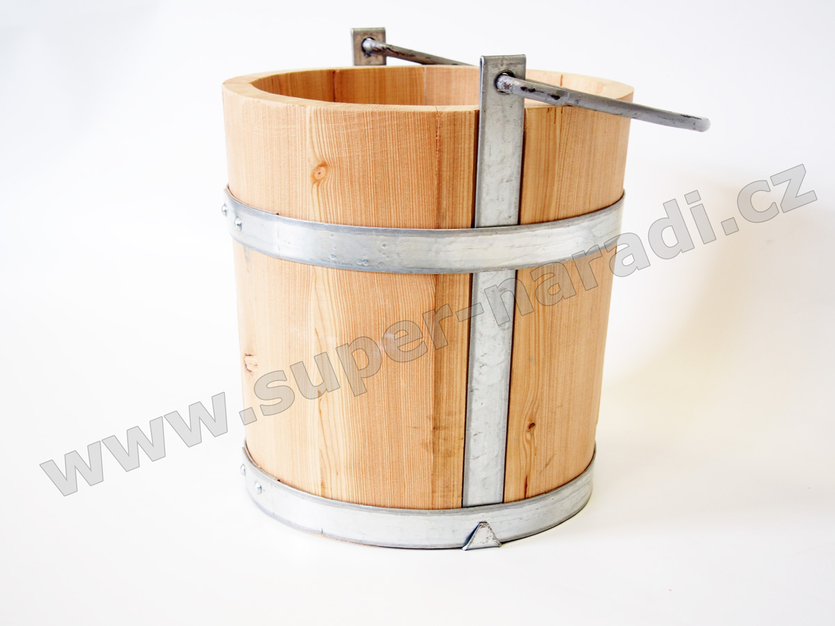 Dřevěný květináč - vědro 30x30, 12l s uchem a kováním, džber BDO modřínový