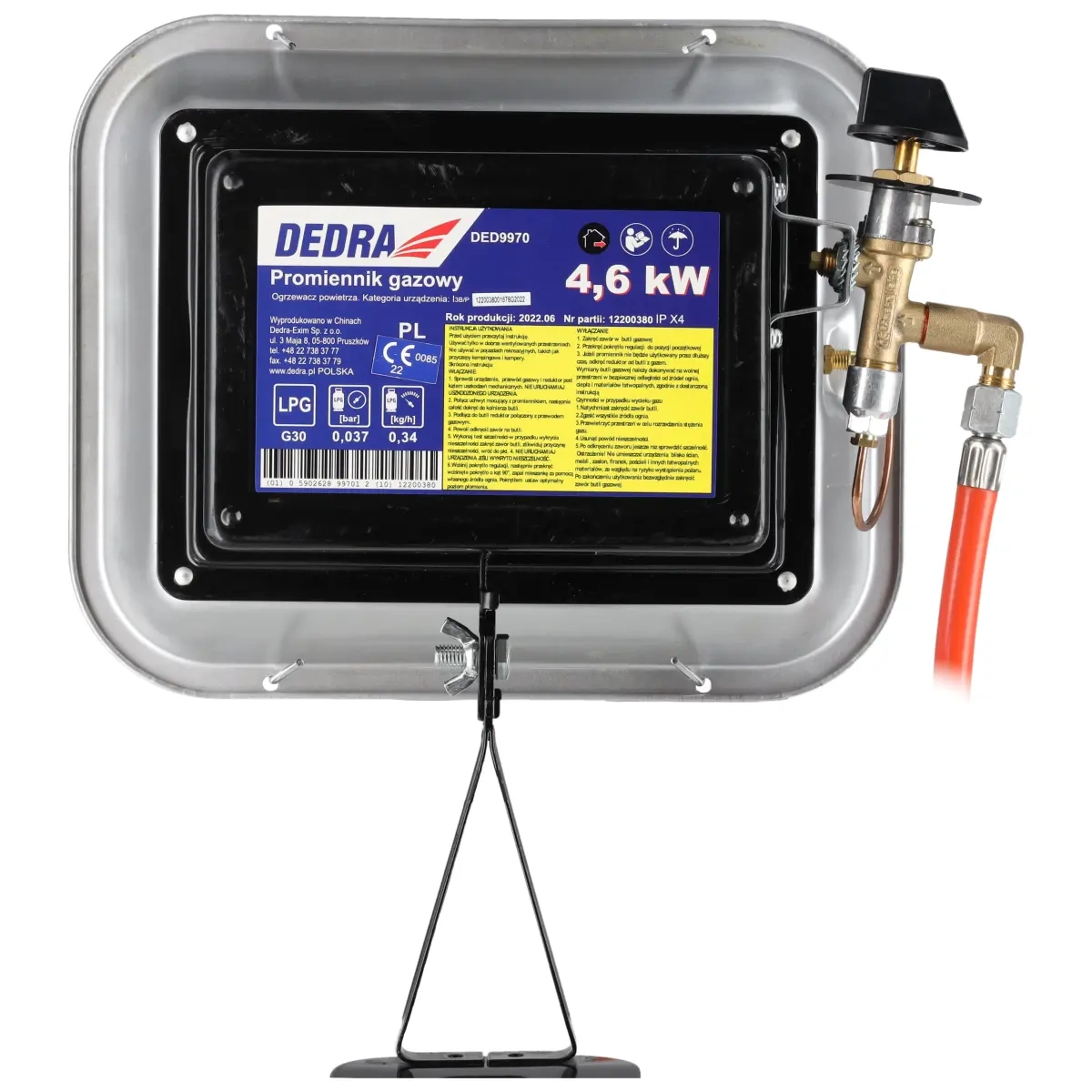 Dedra Infra ohřívač 4,6kW na plynovou bombu DED9970E CZ 30mbar