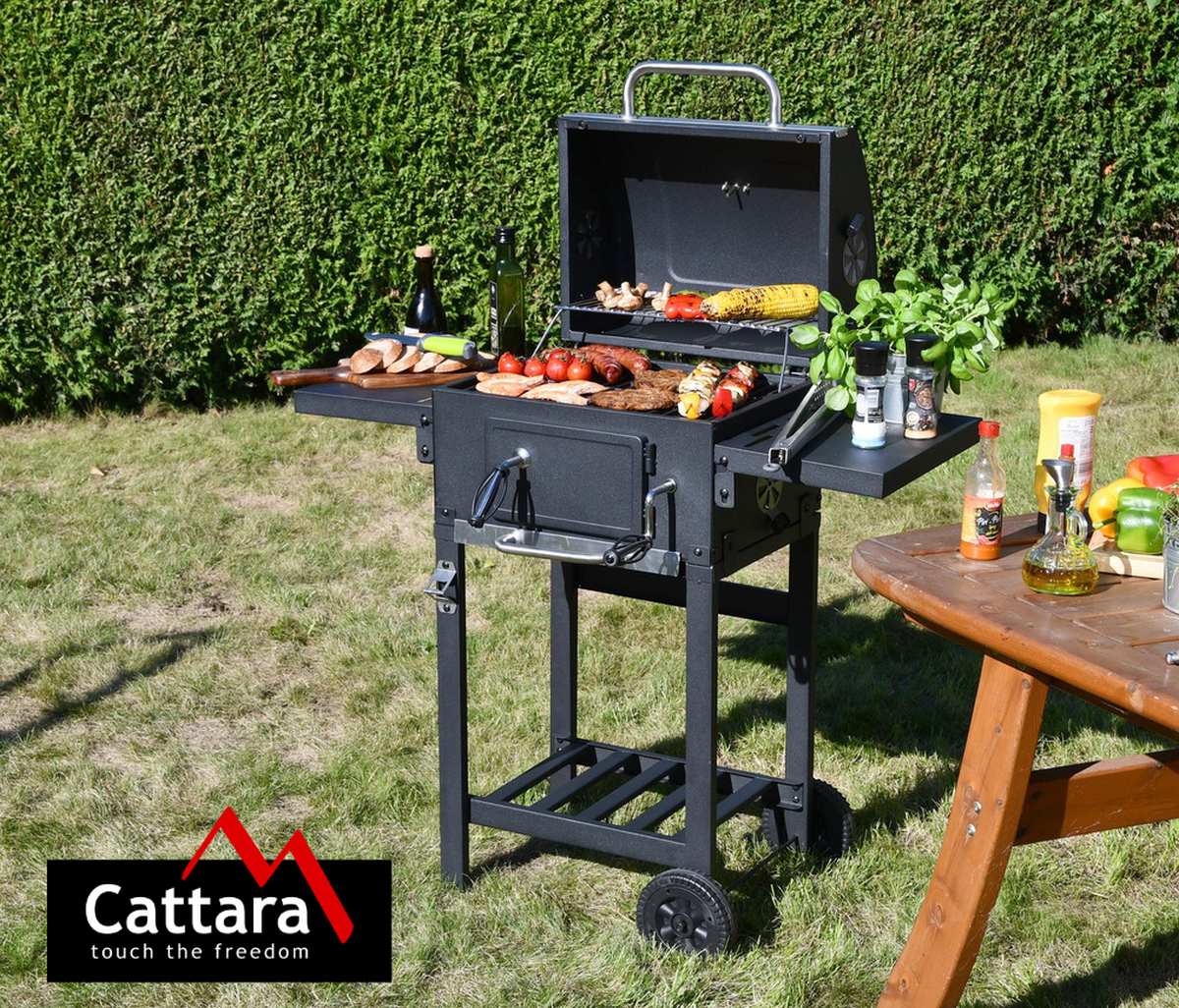 Cattara Gril na dřevěné uhlí Royal Partner 13039 s litinovým roštem 43 x 31 cm