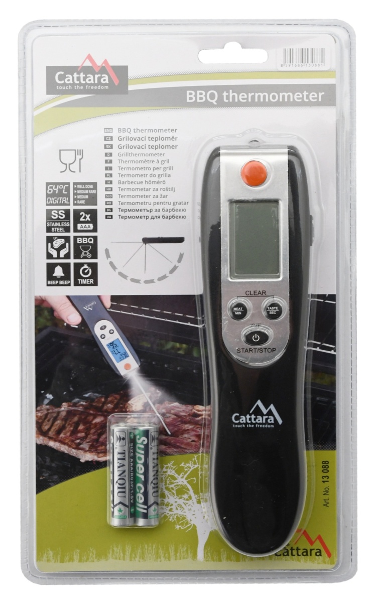 Cattara Grilovací teploměr digitální skládací 0-300°C 13088 do masa SMART