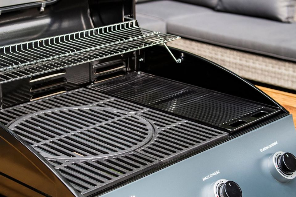 Meva plynový gril Sahara S350 UGP22004, 3 hořáky, okénko, bambusové stolky