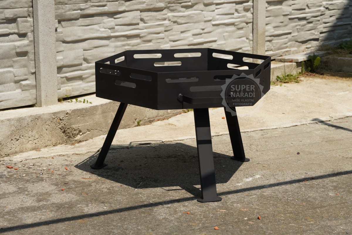 PLD Ocelové ohniště Hexagon 6A, 68x52cm KRB3, termo, 6 úhelník na 3 nožkách Delfin