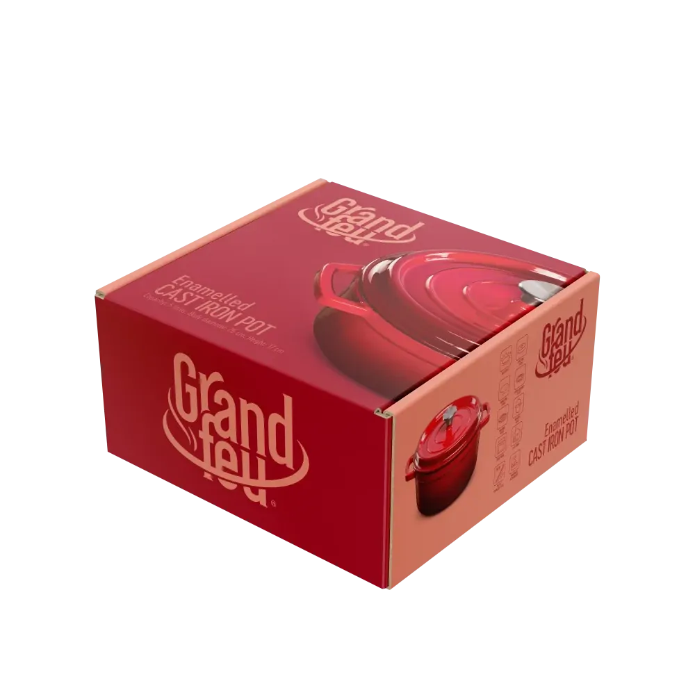 Hrnec s víkem litina, smalt 4,7l, 26cm červený Grand feu FEURED