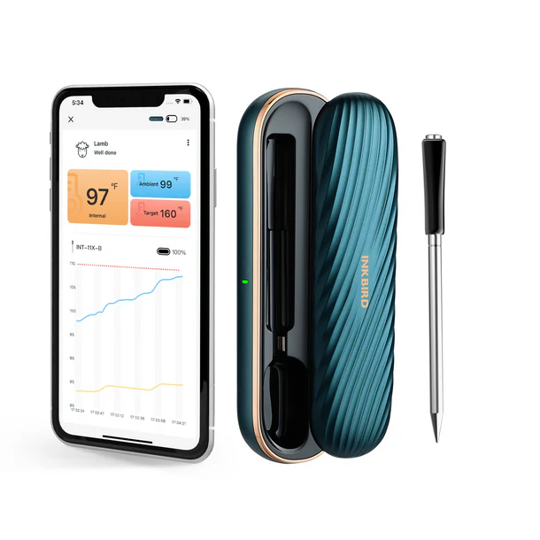 Bezdrátový Bluetooth 5.1 teploměr, BBQ Inkbird INT-11X-B do 90m, nabíjecí sonda