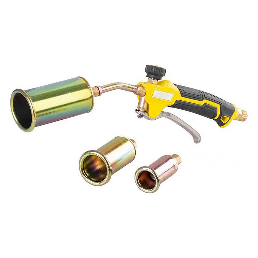 Opalovací IPA sada, hořák 40 cm s pákou PQ009, 3 koncovky 25-35-50mm Strend Pro, 220972 hadice 2x3/8", žlutý