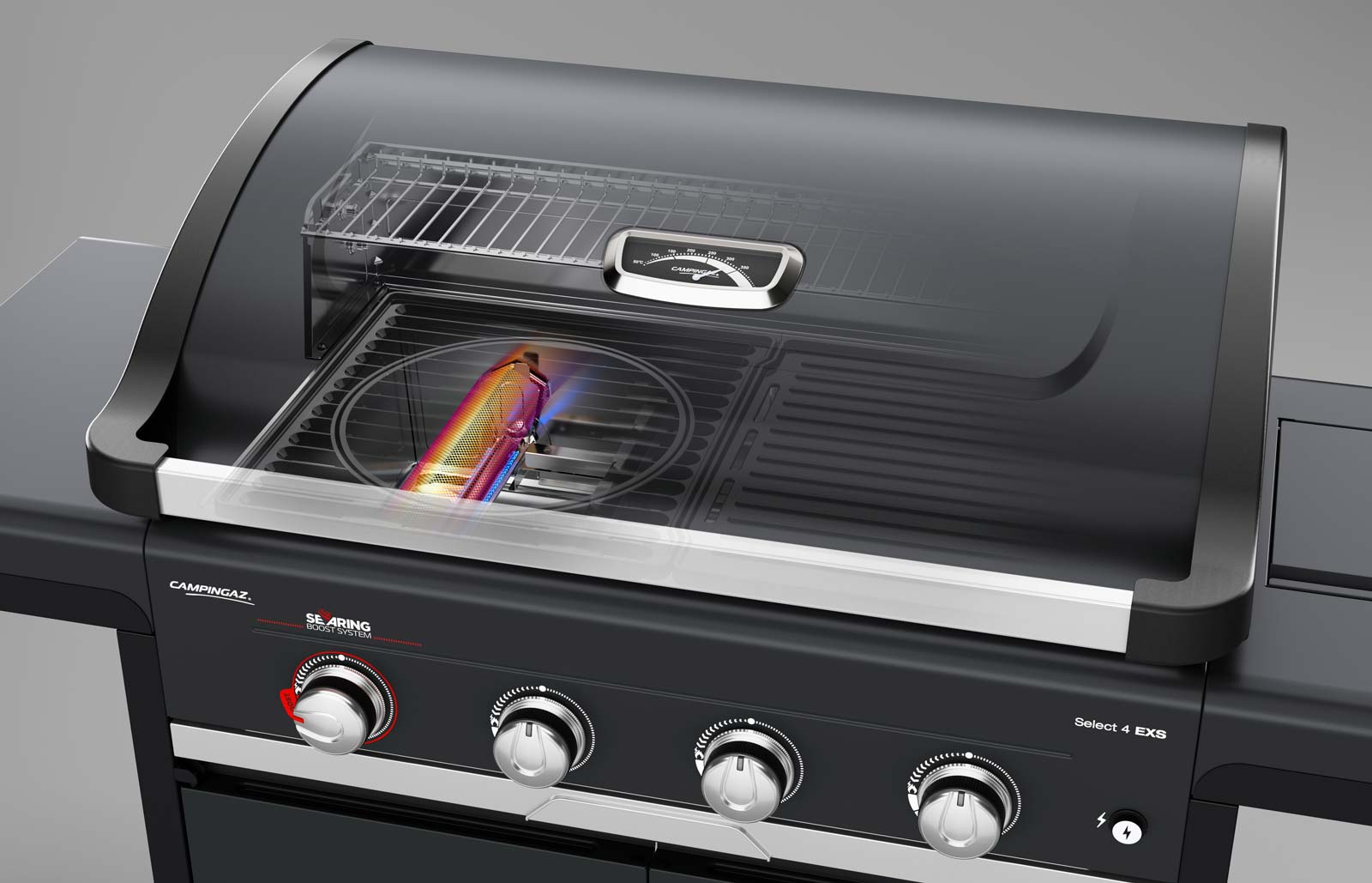 Campingaz Select 4 EXS SBS 15 kW 2229163, plynový gril skříňový Culinary 4 hořáky + vařič, černý