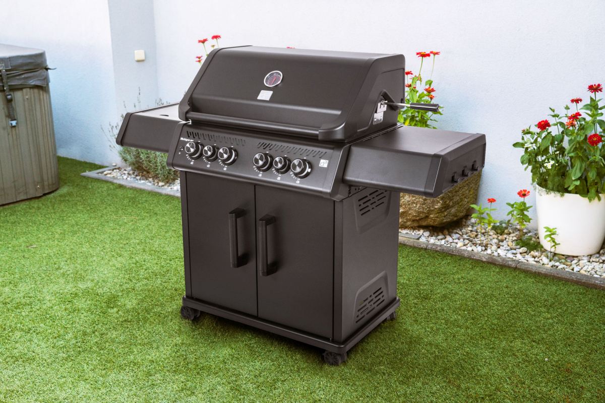 G21 Plynový gril 21kW Michigan BBQ Premium Line, 6 hořáků 6390312, černý, skříňový, 230V jehla