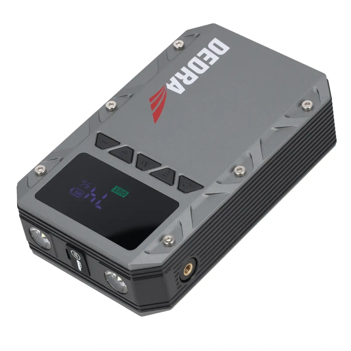Powerbanka 3v1 se startérem a kompresorem Dedra DEPP1202, 12000 mAh, 150 PSI