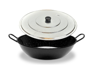 Paella SET Pánev smalt VACA-SMALT H40 cm hluboká s poklicí, indukční SN