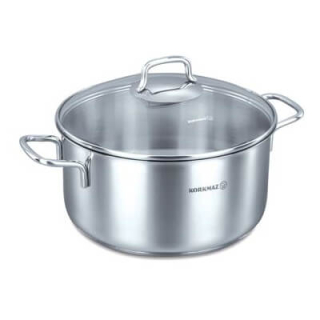 Perla Nerezový hrnec 24 cm 5 l + poklice Korkmaz A1657