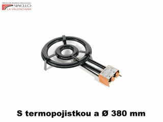 Paella 2-hořák 38cm, 14,5kW na zemní plyn s termopojistkou P3738-G20 Vaello Campos, vařič