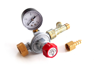 MEVA Regulátor tlaku PB 0,5-4 Bar, 14 kg G3/8 manometr, pojistka 4498 nátrubek