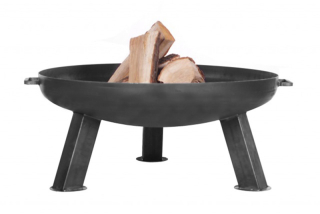 FCOOK zahradní ohniště UFO 70cm Pan7 kruhové, 3 hranaté nožky, madla - černé