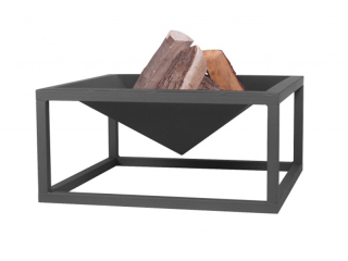 FCOOK ohniště 70x70cm s rámem Pan9 Ramer, čtvercové, ocelové - černé