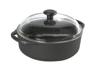 Litinový hrnec 3l, 25cm, skleněná poklička, švédská litina SKEPPSHULT 0310