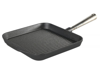 Grilovací litinová pánev 25x25cm, nerezové madlo SKEPPSHULT 0029