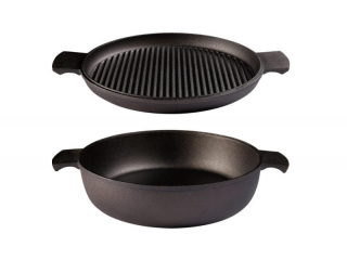 Set litinových pánví 27 cm, grilovací a hluboká SKEPPSHULT 0610-3