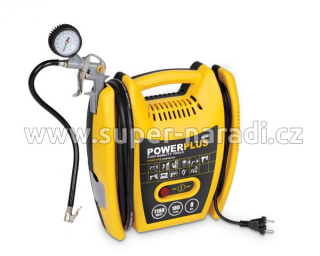 Kompresor 1100W + 5 ks přísl. bezolejový POWX1705, POWERPLUS