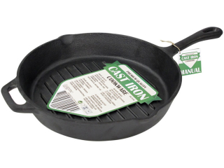 CAST IRON Litinová grilovací pánev 26,5 cm, žebrovaná, 2 madla 23460388