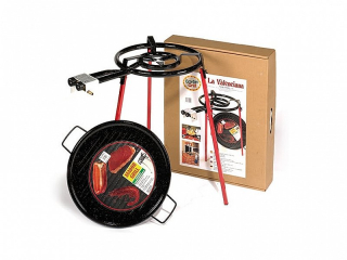 Paella ECO set, 40 cm PB hořák, 46 cm grilovací smaltovaná pánev, nožky