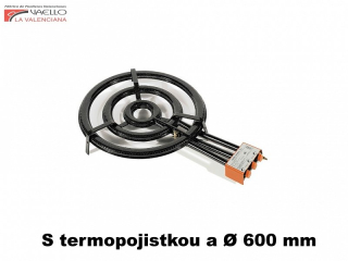 Paella gastro troj-hořák 60 cm s termopojistkou, Vaello Campos P3760 PB, vařič