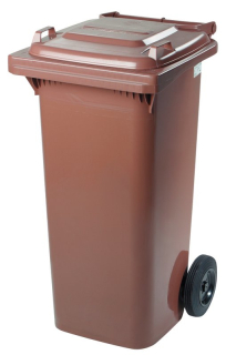 Plastová popelnice 120 l, hnědá, Meva