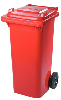 Plastová popelnice 120 l červená, Meva
