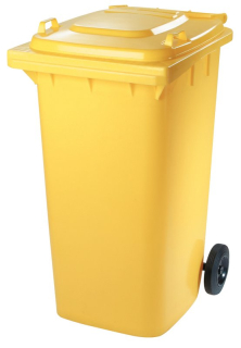 Plastová popelnice 240 l žlutá, Meva, Typ 0005-4