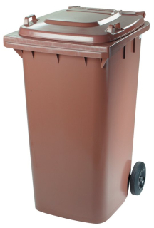 Plastová popelnice 240 l hnědá, Meva, Typ 0005-5