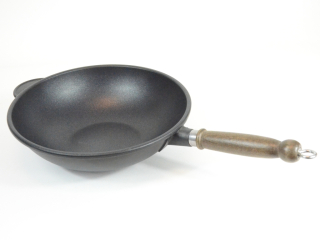 Wok pánev Roch Guss 28cm Alu nepřilnavá, dřevěné madlo PWOK16.28