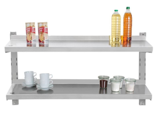 Nerezová police Beeketal BWR-5 gastro 1000 x 300 x 35 mm dvoupatrová