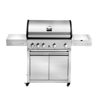 GrandHall Plynový gril ELITE G4 K04000209A 16,8 kW nerez se zadním infra a bočním hořákem