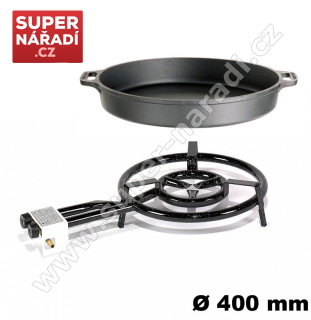 Set Paella LPG vařič 40cm, 11,7kW, 60 cm litinová pánev Gastro P1540, 4503