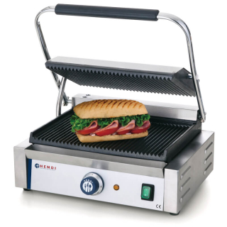 Hendi Kontaktní gril Panini 34x23 cm, vroubkovaný 230W, 2200W, 263655