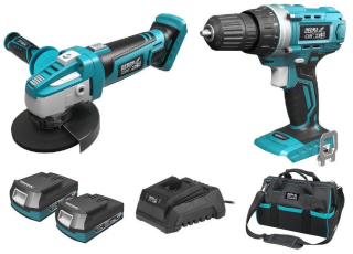 DEDRA Sada Aku nářadí SAS+ALL 18V šroubovák, bruska, 2x Aku Li-Ion, nabíječka, brašna DED7013