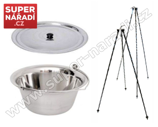 SET 3v1 antikorový kotlík 14l + poklička + trojnožka, MGB
