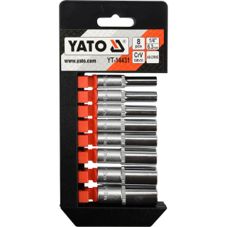 Sada nástavců 1/4" šestihranné 8 ks 5,5-13 mm Yato 14431