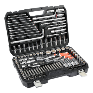 Gola sada 1/2", 3/8", 1/4" + příslušenství 128 ks Yato 38872