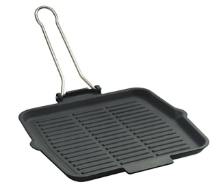 Litinová grilovací pánev 21x21 cm se sklápěcí rukojetí Lava Metal LVECOGT2121T15G