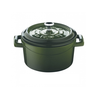 Litinový zelený hrnec 10 cm smalt, kulatý Lava Metal LVYTC10K2G