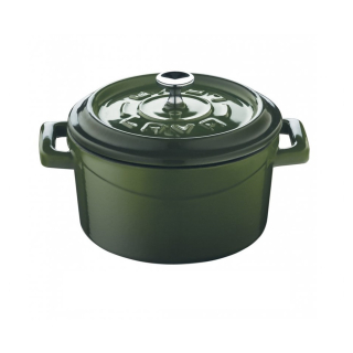 Litinový zelený hrnec 14 cm smalt, kulatý Lava Metal LVYTC14K2G