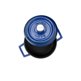 Litinový modrý hrnec 14 cm smalt, kulatý Lava Metal LVYTC14K2B