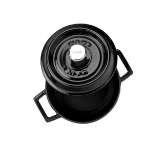 Litinový černý hrnec 16 cm smalt, kulatý Lava Metal LVYTC16K2BL