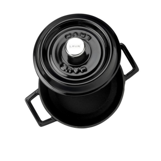 Litinový černý hrnec 18 cm smalt, kulatý Lava Metal LVYTC18K2BL