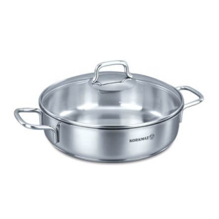 Perla Nerezový kastrol 24 cm 3 l + poklice Korkmaz A1658