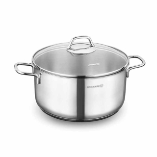 Perla Nerezový hrnec 28 cm 8,5 l + poklice Korkmaz A1572