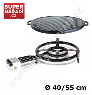 Gril Set Paella PB hořák 40 cm, 55 cm litinový grilovací plát P1540, 5503
