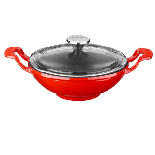 Litinový wok 16 cm - červený Lava Metal LVWOK16K3R